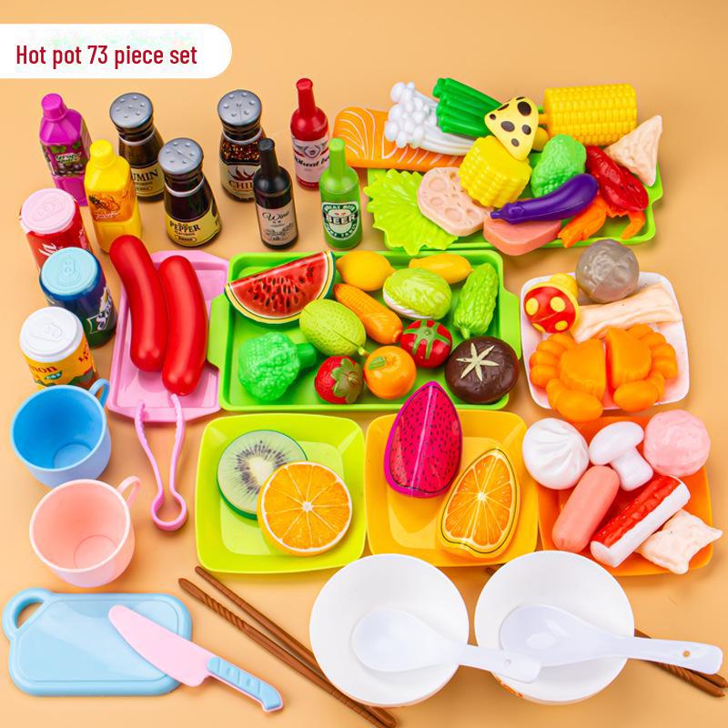 

Детский игровой кухонный набор для готовки: Игрушки для приготовления морепродуктов, фруктов, овощей, барбекю и хот-пота