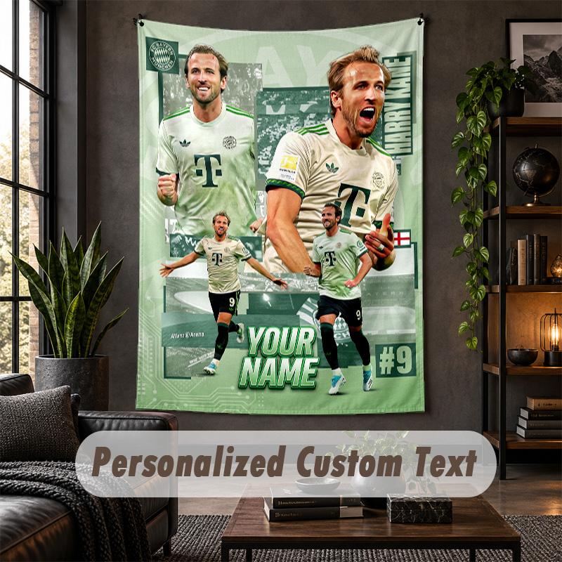 Wall Tapestry Harry Kane Print Custom Name Text Wall Hanging Home Decor