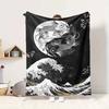 Ocean Waves Flannel Blanket Throw Blanket Soft Warm Sofa Bed Camping Car Home Decor Unique Christmas Gift C93025
