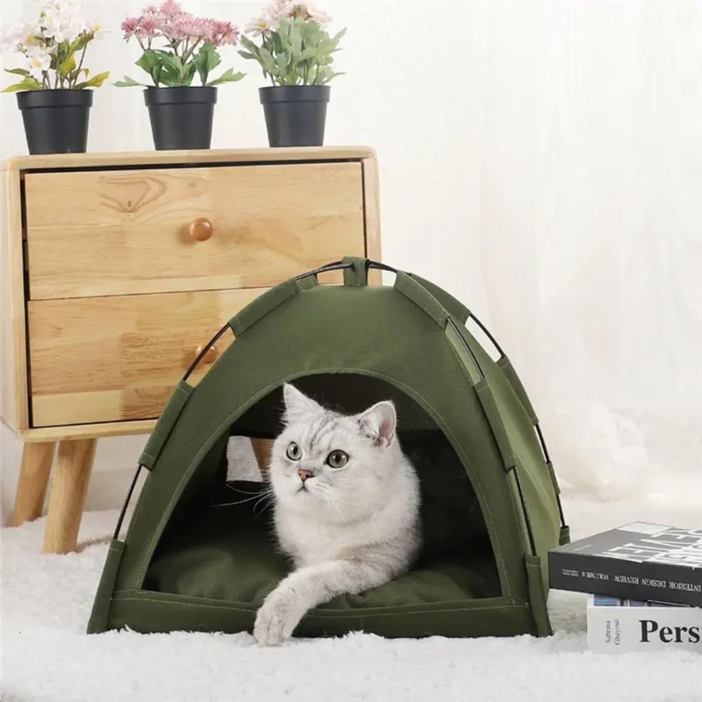 Summer Breathable Pet Cooling Mat Dog Bed Outdoor Portable Tent Foldable Indoor Crate Pad Washable Solid Color Simple Design