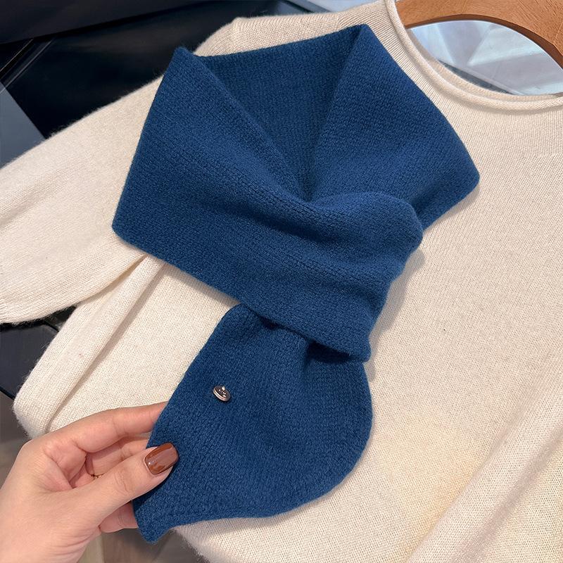 Exquisite Wool Knitted Scarf  Winter Warm Soft Solid Color Scarf Fashion Versatile Shawl