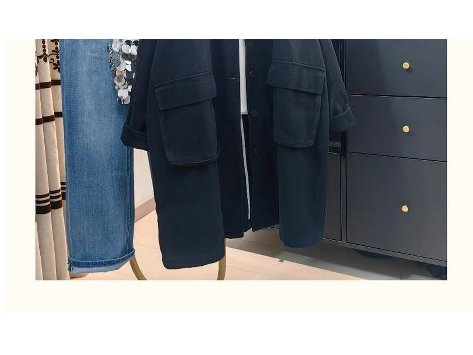 Korean Casual Denim Windbreaker for Women - 2025 Season: Simple, Loose, Versatile Outerwear