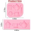 Tea Party Silicone Molds 2 Pcs, Afternoon Tea Chocolate Fondant Mold for Cake Decoration, Candy Sugar, Cupcake Topper, Cake Pop, Popsicle, Polymer