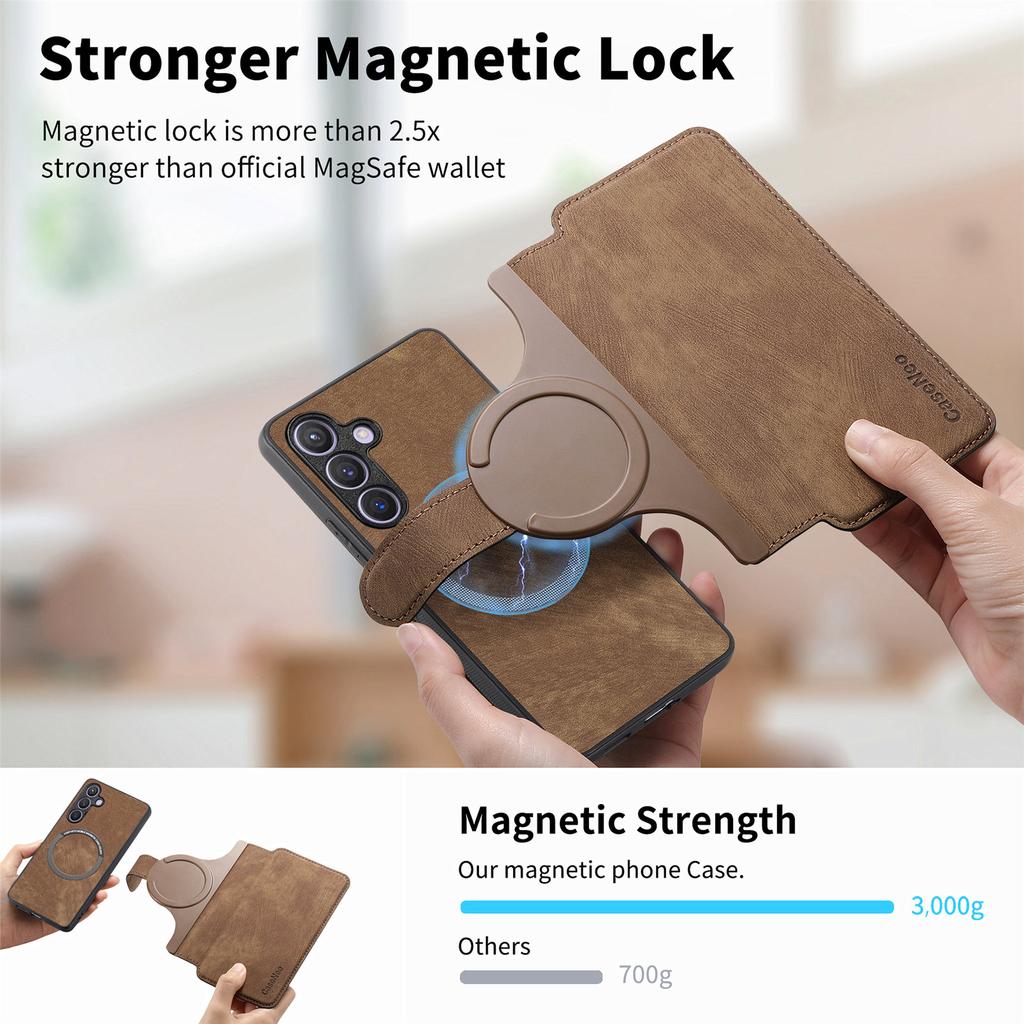 For Samsung Galaxy S24 Magnetic Case CASENEO Detachable Leather Phone Wallet Cover