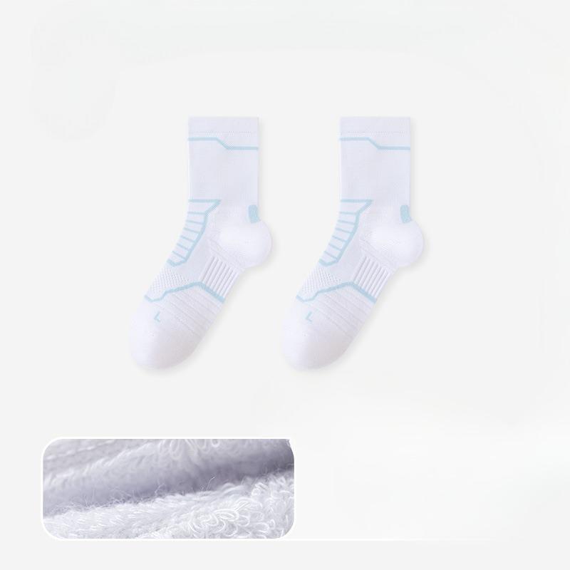 

Female Professional Running Jump Rope Fitness Exercise Sweat Absorption Antibacterial Shock Non Slip Pressure Tube Socks 1 pair белый