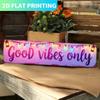 2D Flat 1pc, Rustic 'Good Vibes Solely' Metal Wall Sign - Vintage Farmhouse Sign - No Electricity Needed, Easy Hanging for Living Room, Bedroom, Kitch