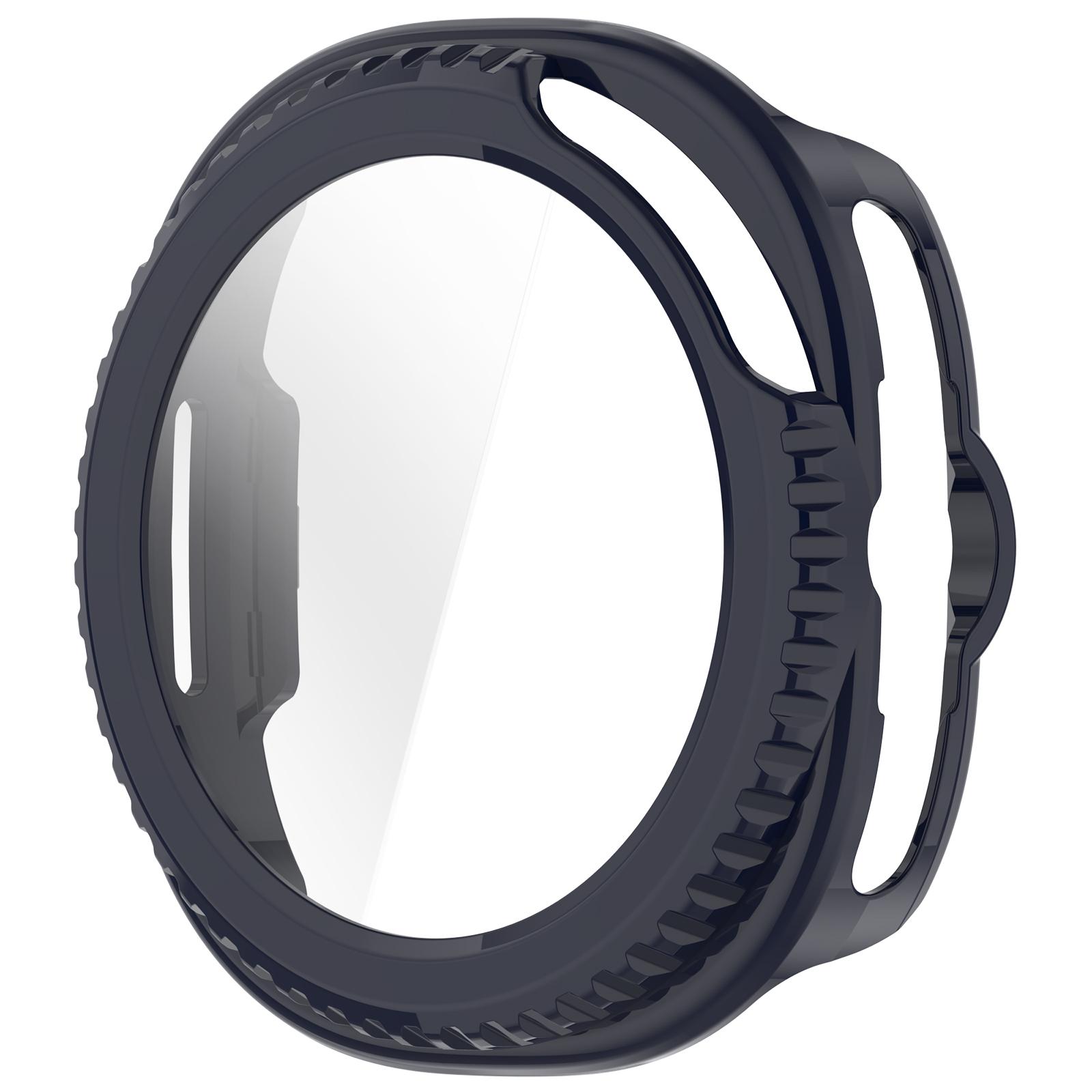 

Полный защитный чехол для Samsung Galaxy Watch 8 Classic 46 мм Защитная пленка для экрана Чехол-накладка Жесткий ПК 2 в 1 Оболочка+закаленное стекло Пленка Watch8 Classic 46mm чернил синий