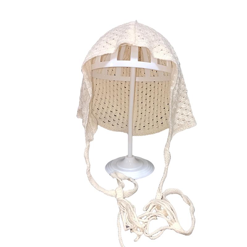 Boho Thin Hollow Handmade Crochet Hats For Women Girls Spring Summer Travel Versatile Beanies Cap Sweet Casual Turban Mesh Hat