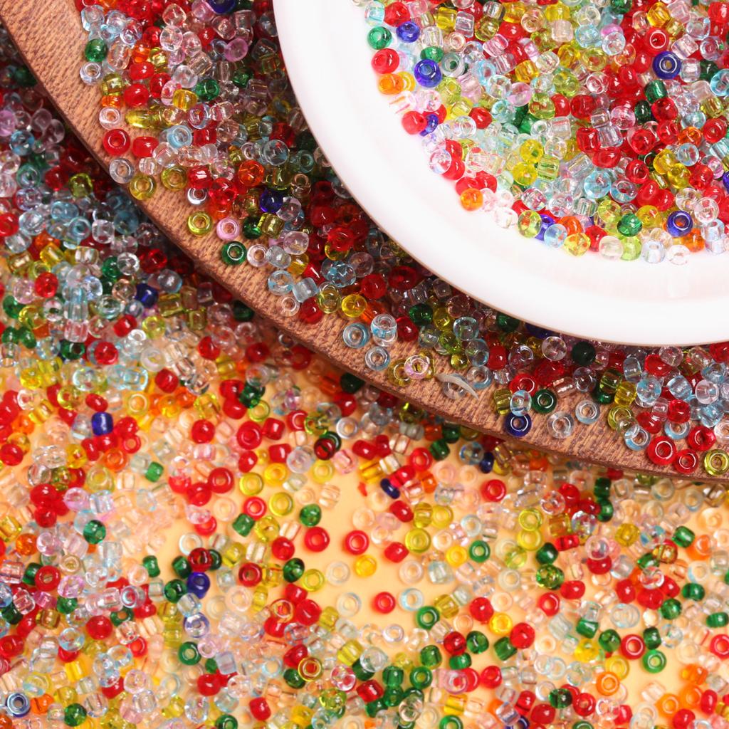 450 גרם/שקית תכשיטים לייצור חרוזים רופפים עשה זאת בעצמך עבור עגול 2 מ"מ שקוף סיטונאי תליון שרשרת צמיד