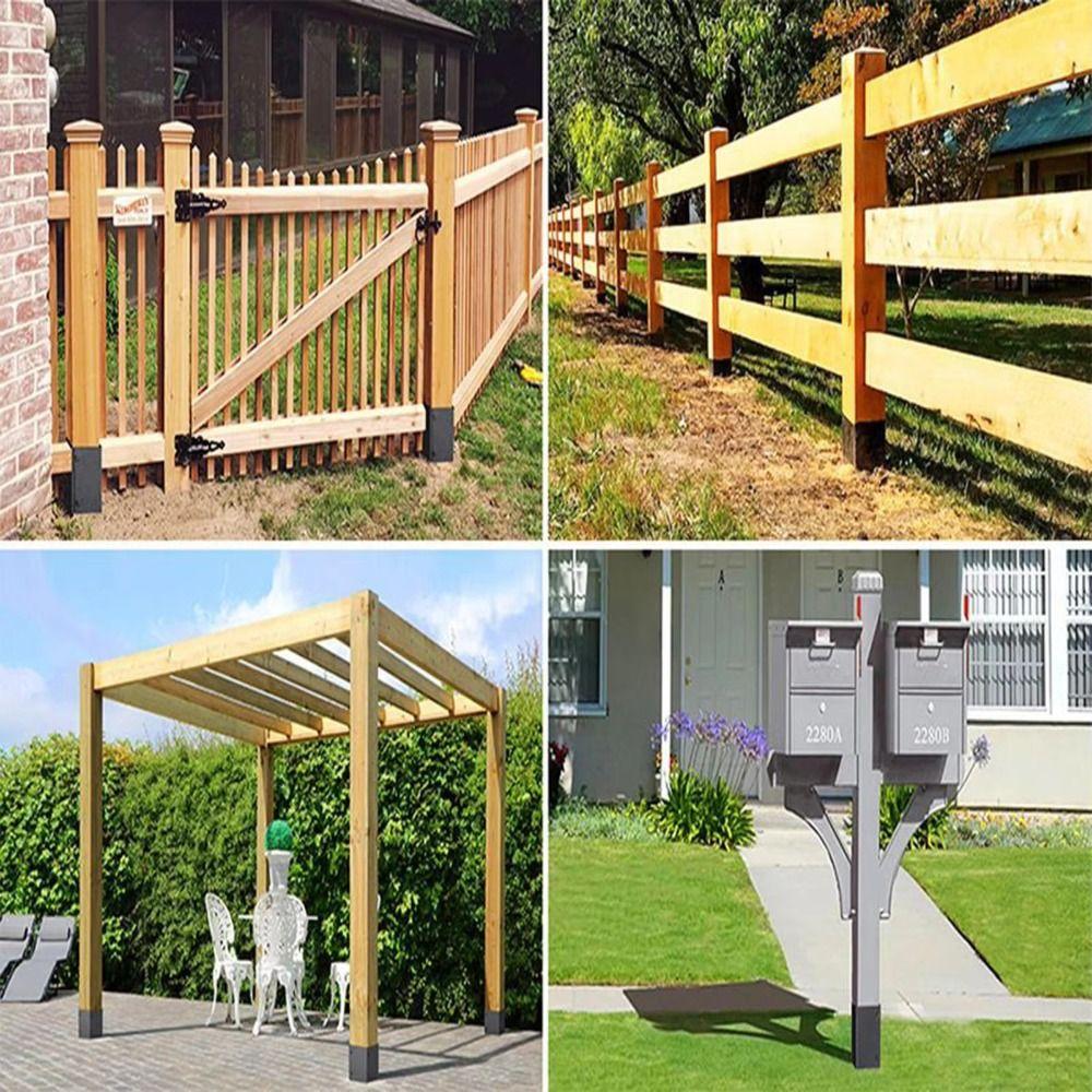 Adjustable Post Protector Kit Metal Post Mount Easy Installation Post Cover Porch Support