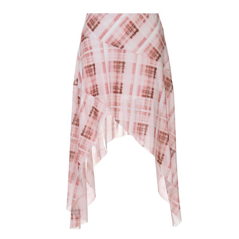 

Outfitgirl Супер Фея Девичий Стиль Сетка Принтованные Клетки Асимметричная Юбка с Заниженной Талией Уникальная Элегантная Pink L