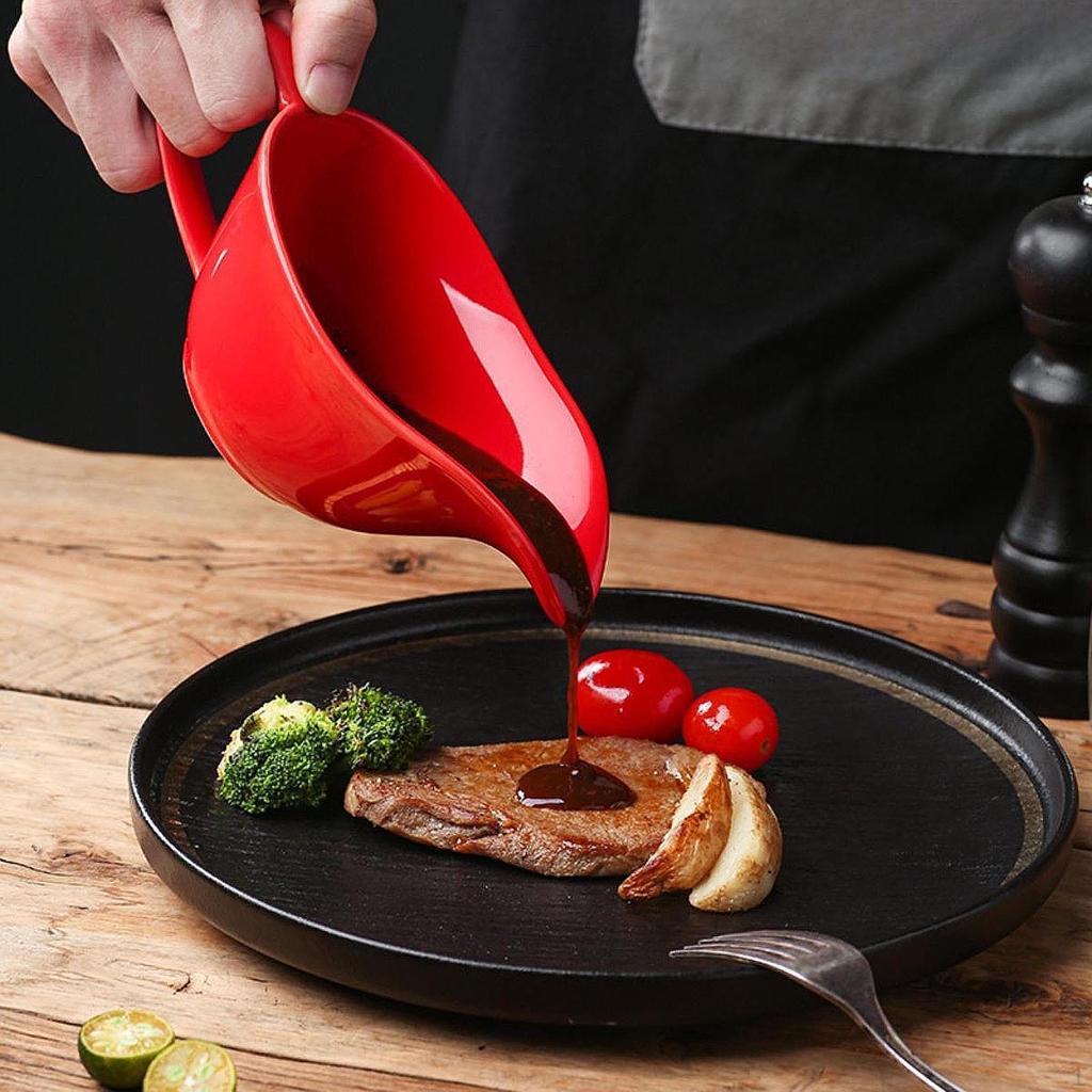 Jarro de Molheira Decoração Elegante Frasco de Xarope Recipiente de Molho para Creme Bife Cozinha