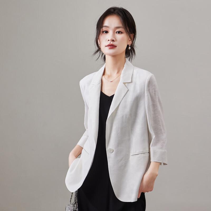 SOFSIL Women s White One-Button Blazer M