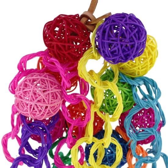 Colorful Ring Ball Parrot Bird Bite Climbing Play Hanging Toy Pet Cage Decor
