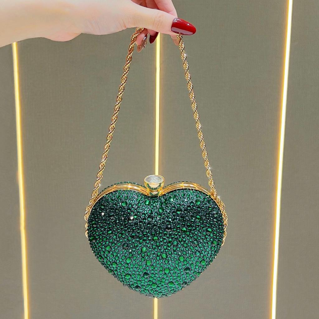 Handheld Small Bag - Heart-shaped Small Bag - Fashionable and Exquisite Chain Strap Cross-body Small Bag