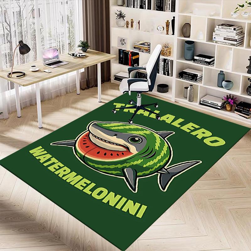1pc Watermelonini Tralalero Carpet, Office Rug Outdoor Mat Home Decor Area Carpet Festival