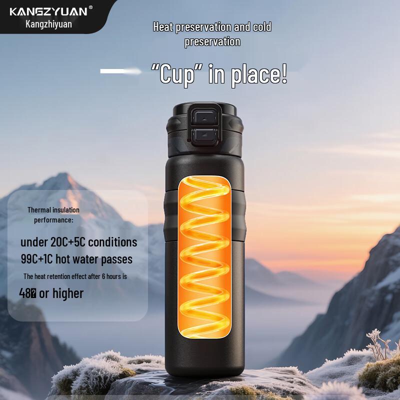 KANGZYUAN 316 Stainless Steel Insulated Dual-Drink Sports Water Bottle