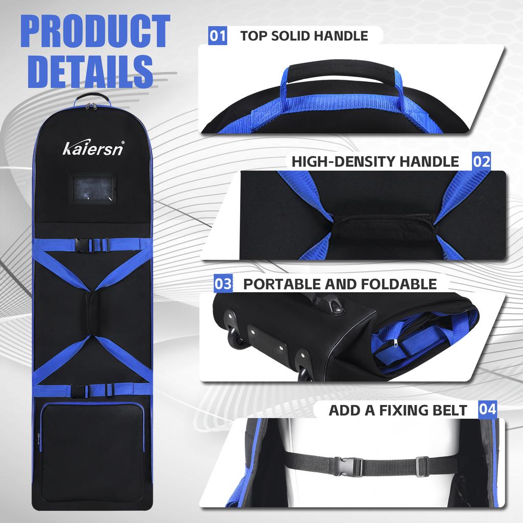 Kaiersn Golf Aviation Bag Large-capacity Foldable Airplane Travel Golf Bag Airplane Transportation Golf Travel Case