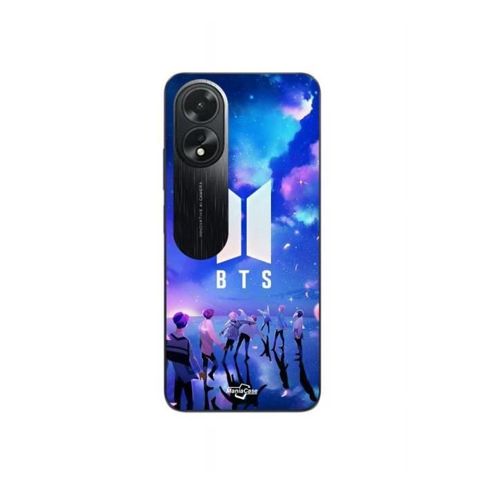 Coque pour Oppo A58 - MANIACASE - BTS groupe symbol army - Souple - Noir - Mixte