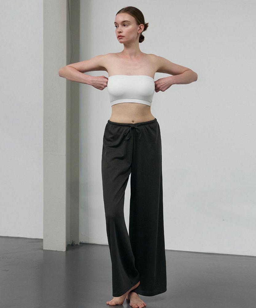 Debiweeo Noah Elastic Waist Wide Pants Devi-B0087-Charcoal