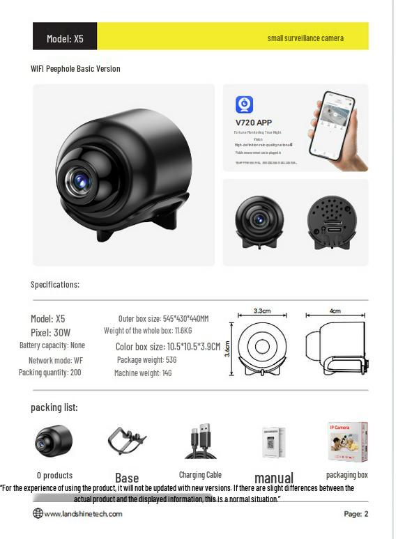 X5 Smart WiFi Wireless Surveillance Camera with Remote Access