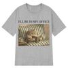 Summer Shortsleeved ILLBe in My Office Cat Funny Book Lover Vintage Cat Tshirt Unisex Fashion Tshirt Loose Casual Tshirts