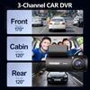 3 Channel Dash Cam for Car 1080P Video Recorder WIFI APP Dashcam Car DVR Front and Rear View Camera Night Vision car accessory