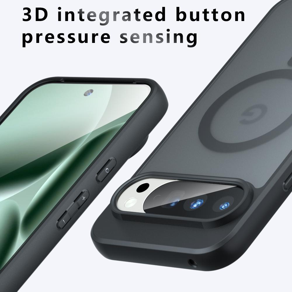 Magnetyczne etui na telefon z matową teksturą dla Google Pixel 8 9 10 Pro XL 9A 8A Poduszka powietrzna Odporne na upadek Ochronne Przezroczyste Pokrowiec CL001