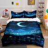 Crescent Moon with Stars. Bedding Sets Duvet Cover Sets Duvet Covers Pillowcases(1*Duvet Cover 2*Pillowcases Without Duvet Insert)