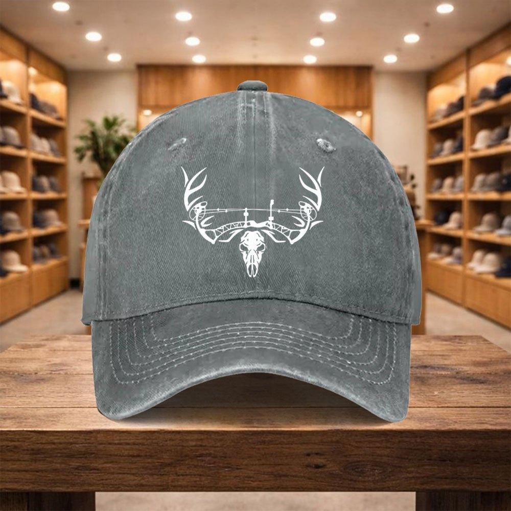 pc Baseball Cap a Casual Duckbill Hat New Style Antler Skull Versatile Hat Adjustable Sports Cap Suitable for Vacations Tra
