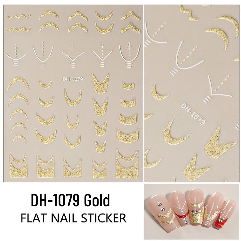 Redanco 3D Red Glitter French Nail Art Stickers DH-1079