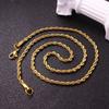Gold Plated Chain Necklace Stainless Steel Chunky Chain Hip Hop Twisted Rope Chain  For Women Men
