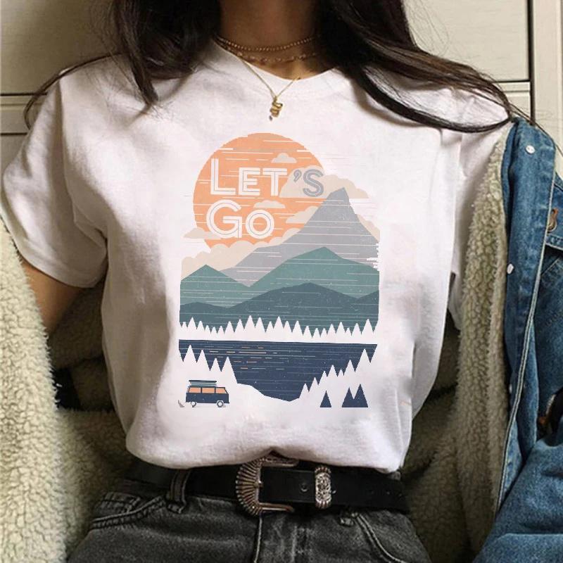 Forest Mountain Unisex T Shirt Fashion summer T-shirts Lady Tshirts Tee Y2K Tops Harajuku White Casual FeUnisex T Shirt girl