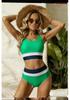 "Damen Großer Split Badeanzug - Europäischer & Amerikanischer Stil, Bedruckter Bikini mit Reißverschluss"