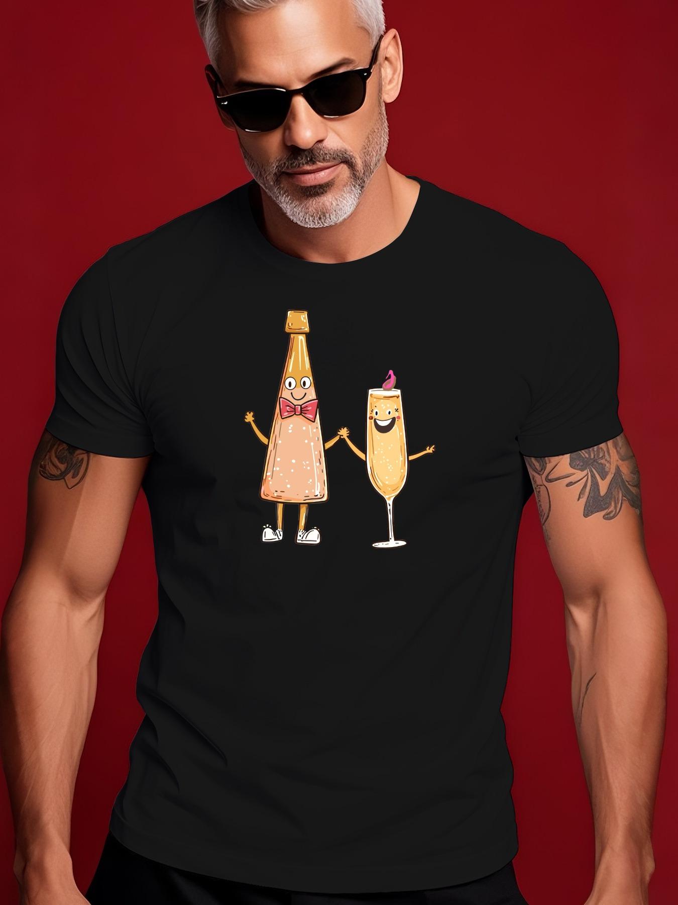 100% Cotton Casual Short Sleeve Tshirt with Playful Champ... XXL