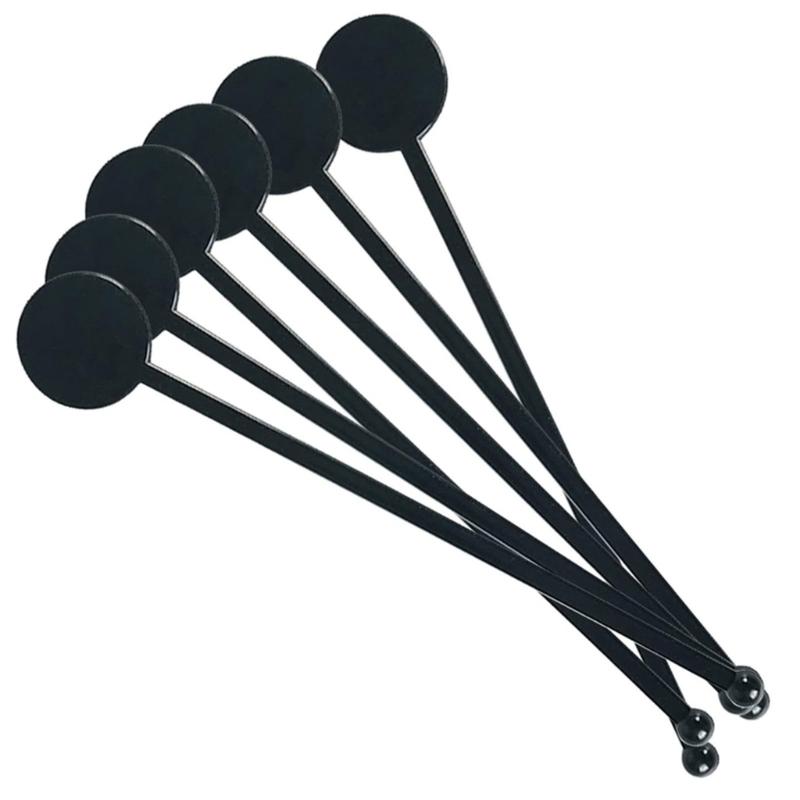

100PCS Plastic Swizzle Stick Stirring Rod Juice Mixing Round Tip Coffee Stirrer чёрный