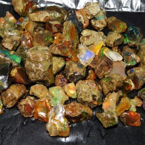 ZERTIFIZIERT 199 Karat NATÜRLICHER OPAL Rohmix Farbe Lose Edelstein Los