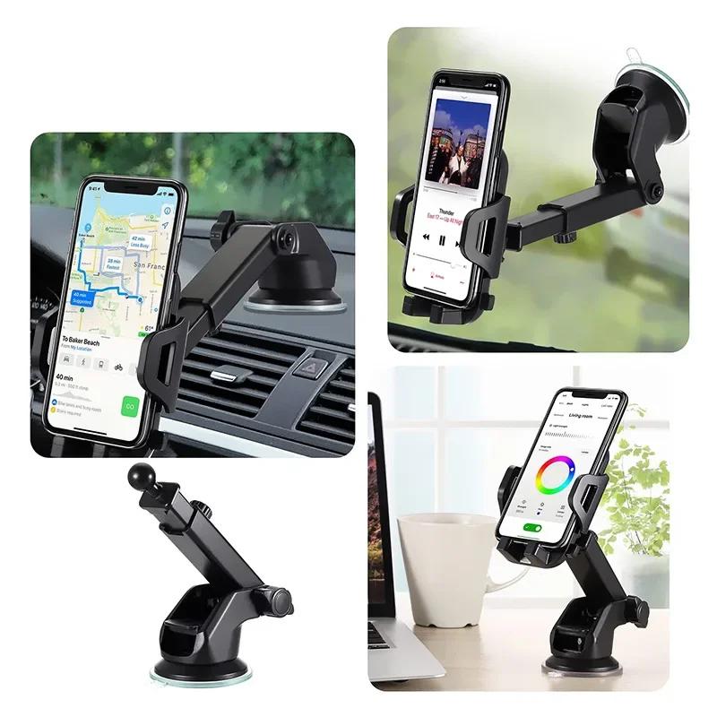 2025 NEW Universal Sucker Car Phone Holder 360° Windshield Car Dashboard Mobile Cell Support Bracket for iPhone Samsung Xiaomi
