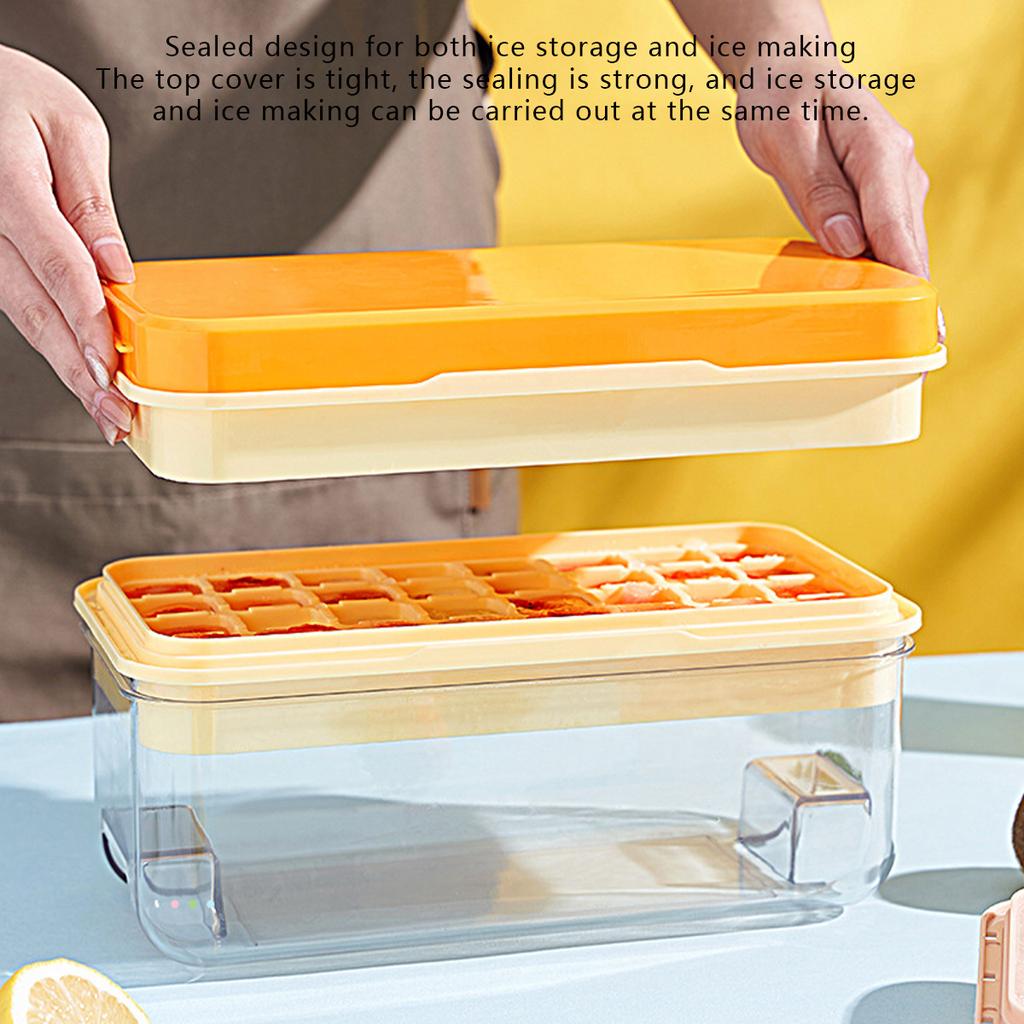 Large-Capacity Ice Box Home Use Food-Grade Safe Material Storage Ice Cube Pressing Soft Bottom Easy To Release The Mould