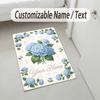 Alfombra de Terciopelo de Cristal con Temática de Jardín Floral Alfombrilla Suave Personalizada con Nombre y Texto Decoración del Hogar