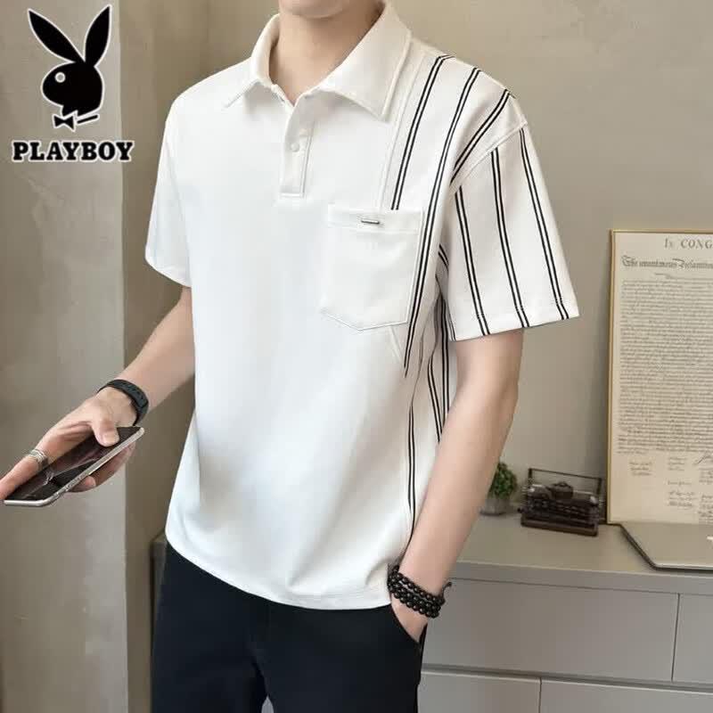 PLAYBOY Men's Short Sleeve Polo T-shirt
