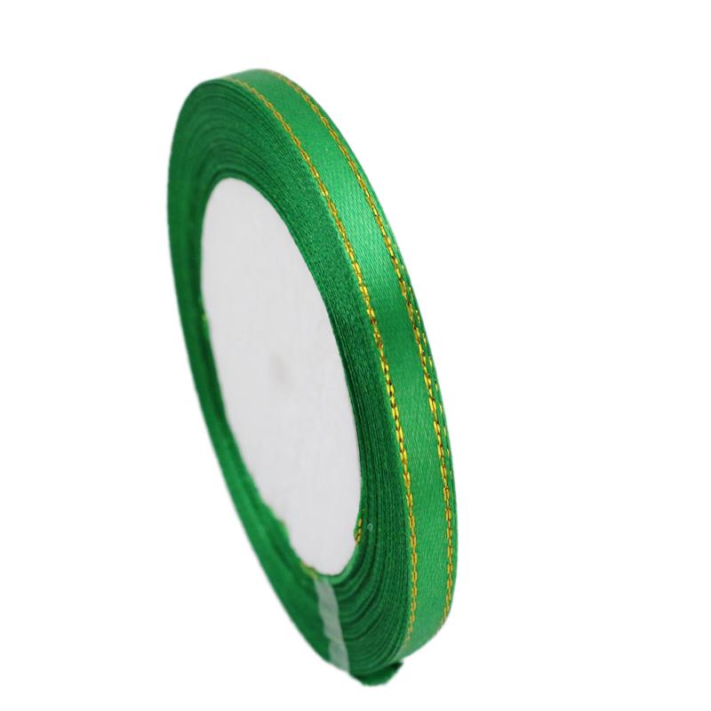 (25 Yards/roll) Gold Edge Ribbon Satin Ribbons High Quality Gift Packaging Ribbons 6/10/20/25/40mm