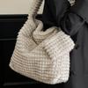 Pleated cloud tote bag tide, large capacity soft bag, girl's solid color simple big bag, bag girl