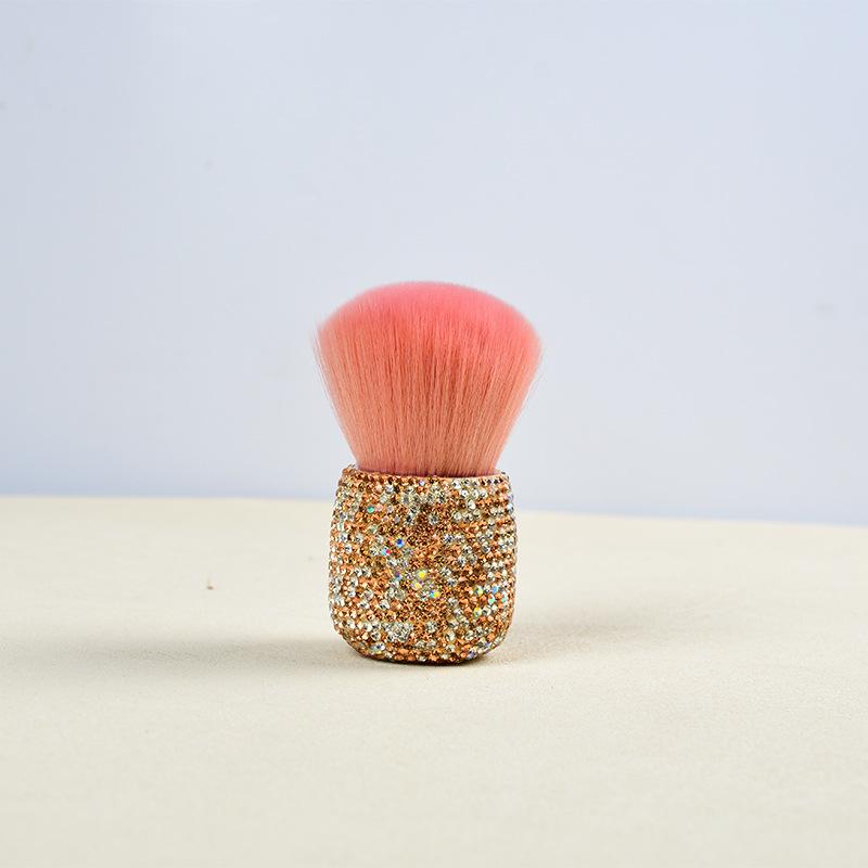 

Кисть для макияжа с грибовидной головкой со стразами: Большая многофункциональная кисть для пудры, румян и фиксации макияжа, мягкая и портативная.