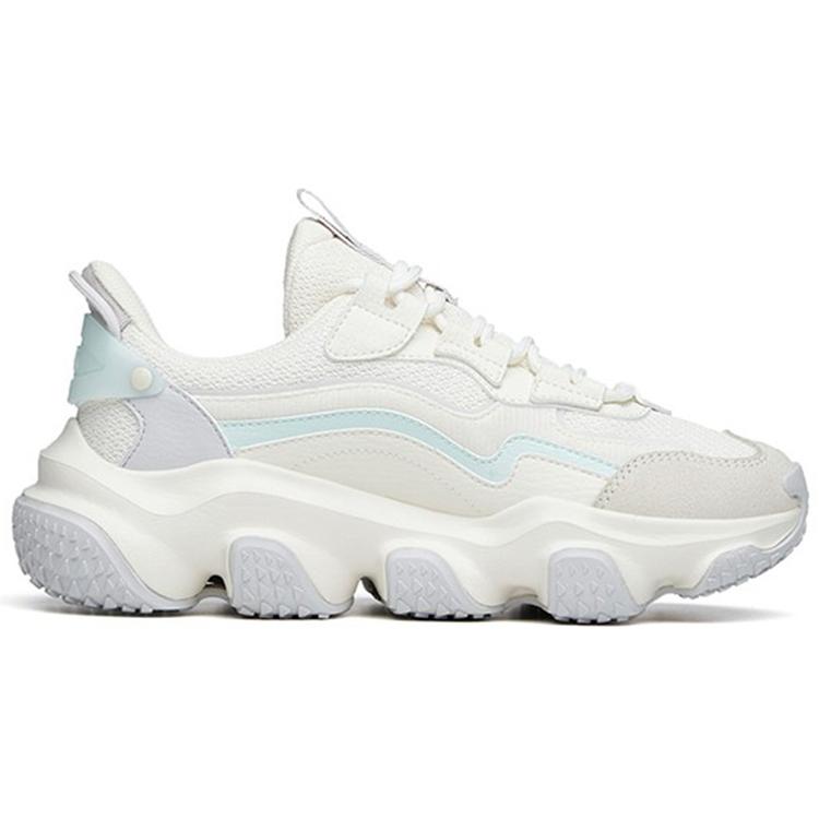 Anta Life Collection Zhou White 2.0 Cushioning Slip Resistant Low Top Chunky Sneakers Women's White Gray Green 922218883-1