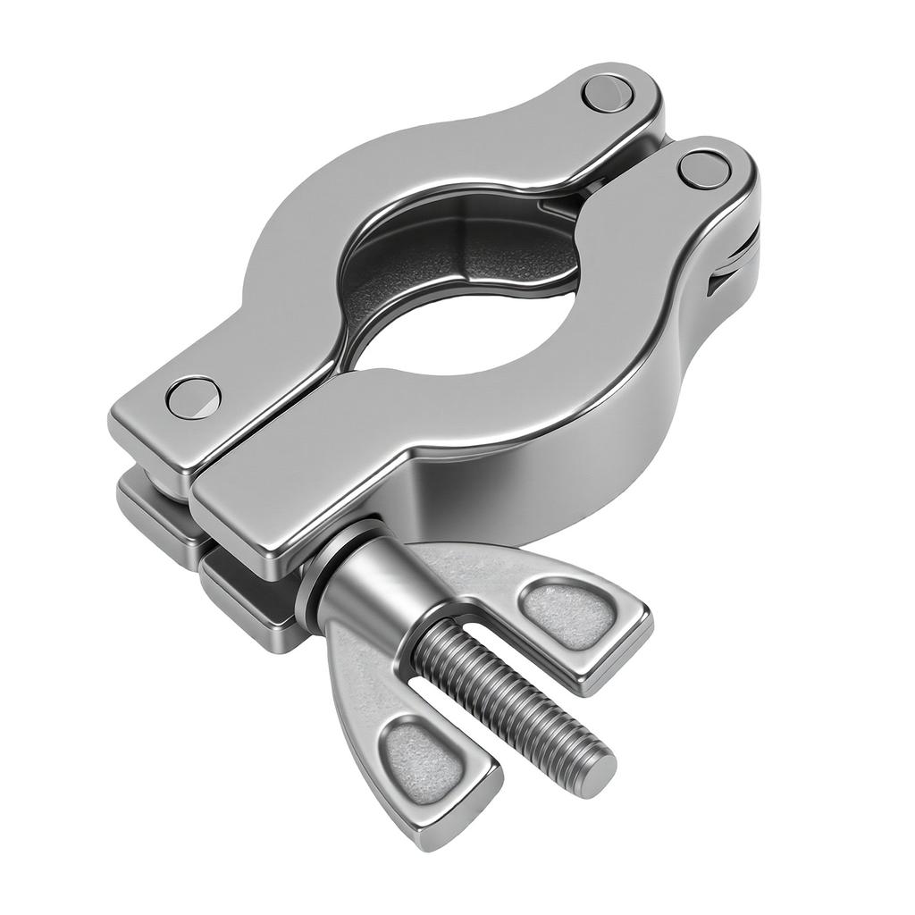 4 Pezzi Morsetto a Vuoto KF16 con Anello di Centratura e O-ring in FKM Acciaio Inossidabile 304 Morsetto a Cerniera con Dado Alato