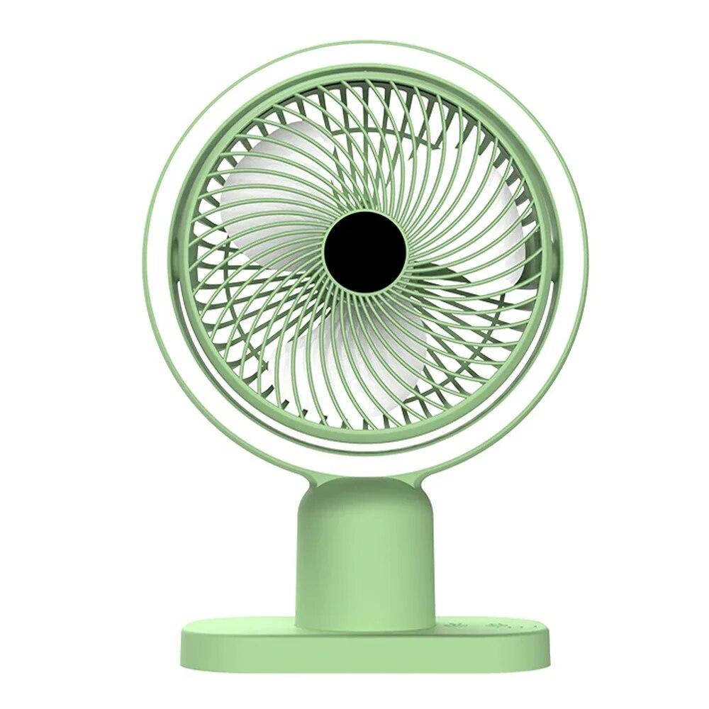 

Портативный беспроводной вентилятор с вращением на 120°, тихий мини-электрический охлаждающий вентилятор с зарядкой от USB, вентиляторы для настольного компьютера, офиса, дома зелёный