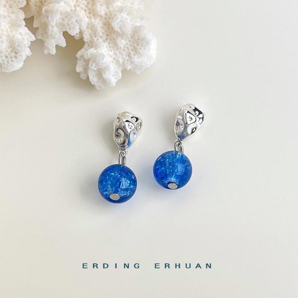 [Sea Blue Series] Summer New Original Design Handmade Fresh Holiday Blue Earrings Earrings