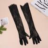 1 Pair Elegant Long Lace Wedding Gloves - 55cm Sheer Mesh Floral Gloves for Bridal, Halloween, Party & Evening Prom (1 Pair)