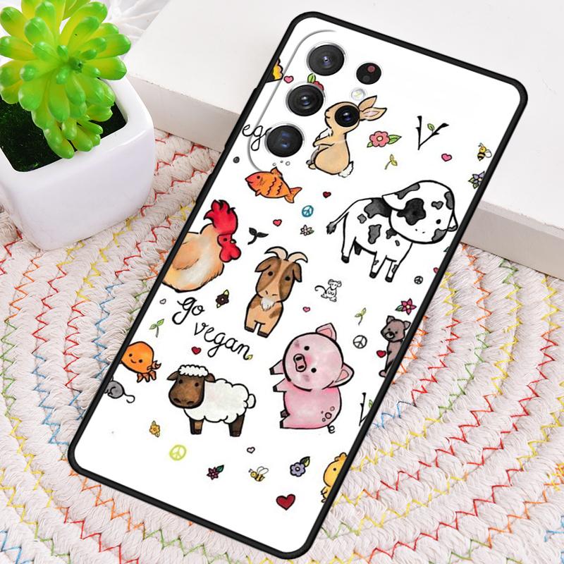 Vegan Friends Not Food TPU Phone Case For Samsung Galaxy note 10 pro S26 S25 S24 S23 S22 Ultra Plus S21 FE S20 Shockproof Cover